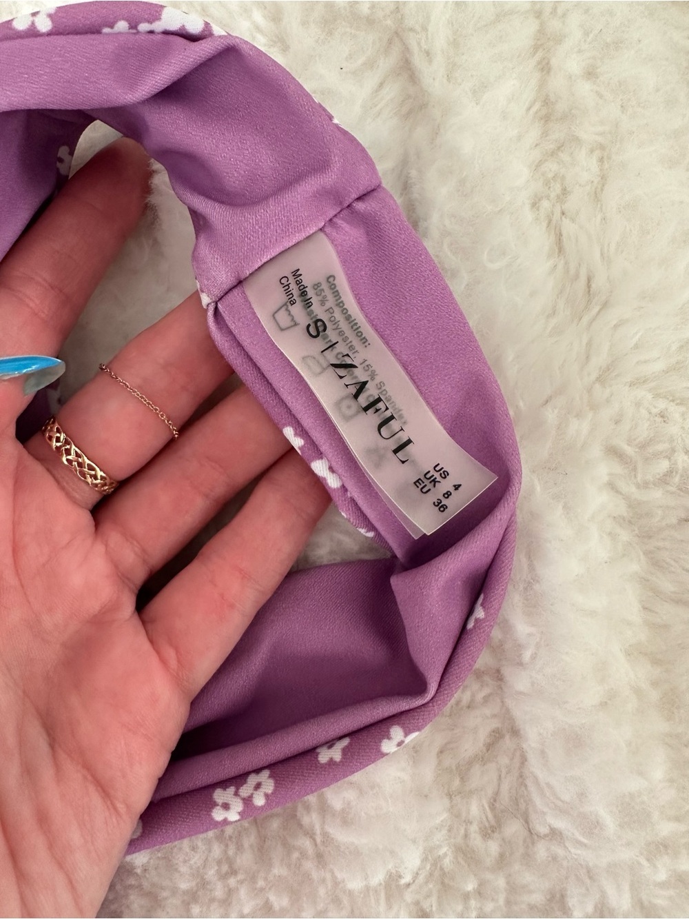 Zaful Purple Floral Bikini Bottoms Size S - Picture 2 of 4